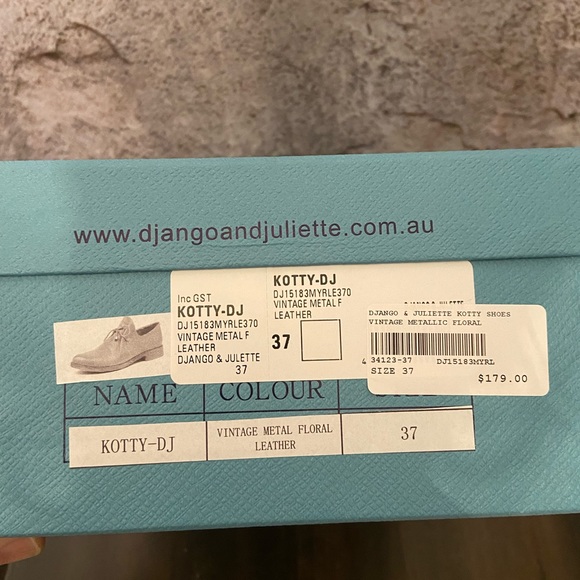 Django & Juliette Kotty Vintage Metallic Floral Shoes NEW - Picture 5 of 5